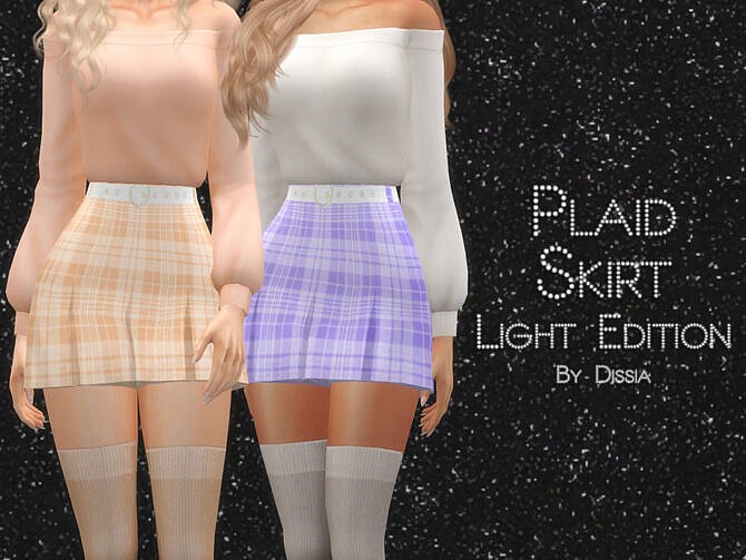 Sims 4 Plaid Skirt Light Edition by Dissia at TSR