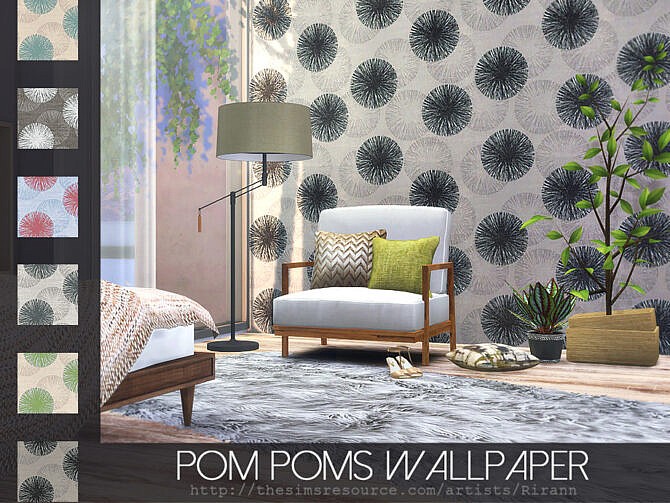 Sims 4 Pom Poms Wallpaper by Rirann at TSR