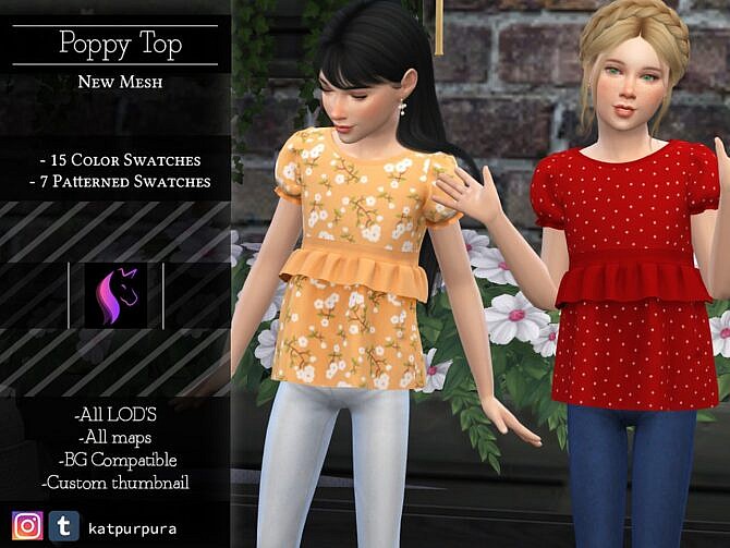 Sims 4 Poppy Top for kids by KaTPurpura at TSR