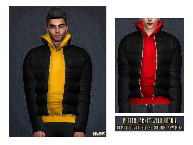 Sims 4 Puffer Jacket With Sweater by OranosTR at TSR