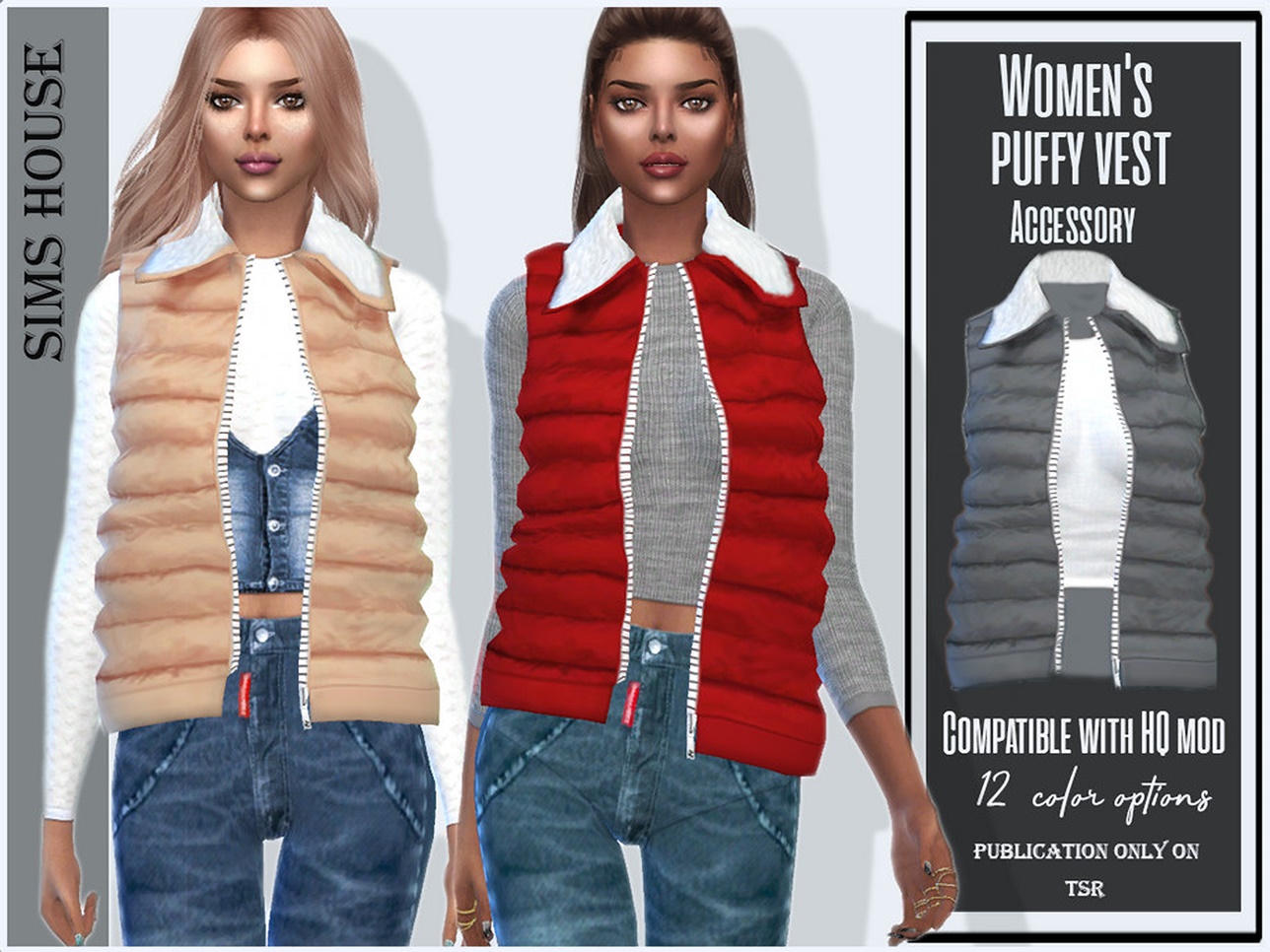 Sims 4 Open Vest Cc