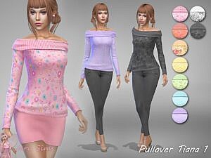 Pullover Tiana 1 by Jaru Sims at TSR » Sims 4 Updates