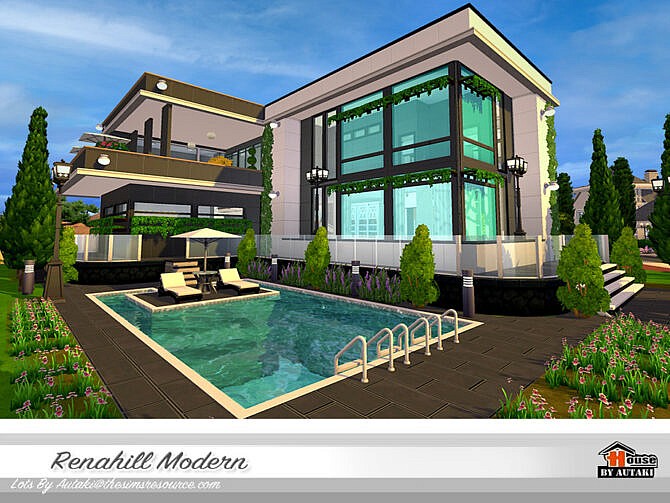 Sims 4 Renahill Modern Home No CC by autaki at TSR