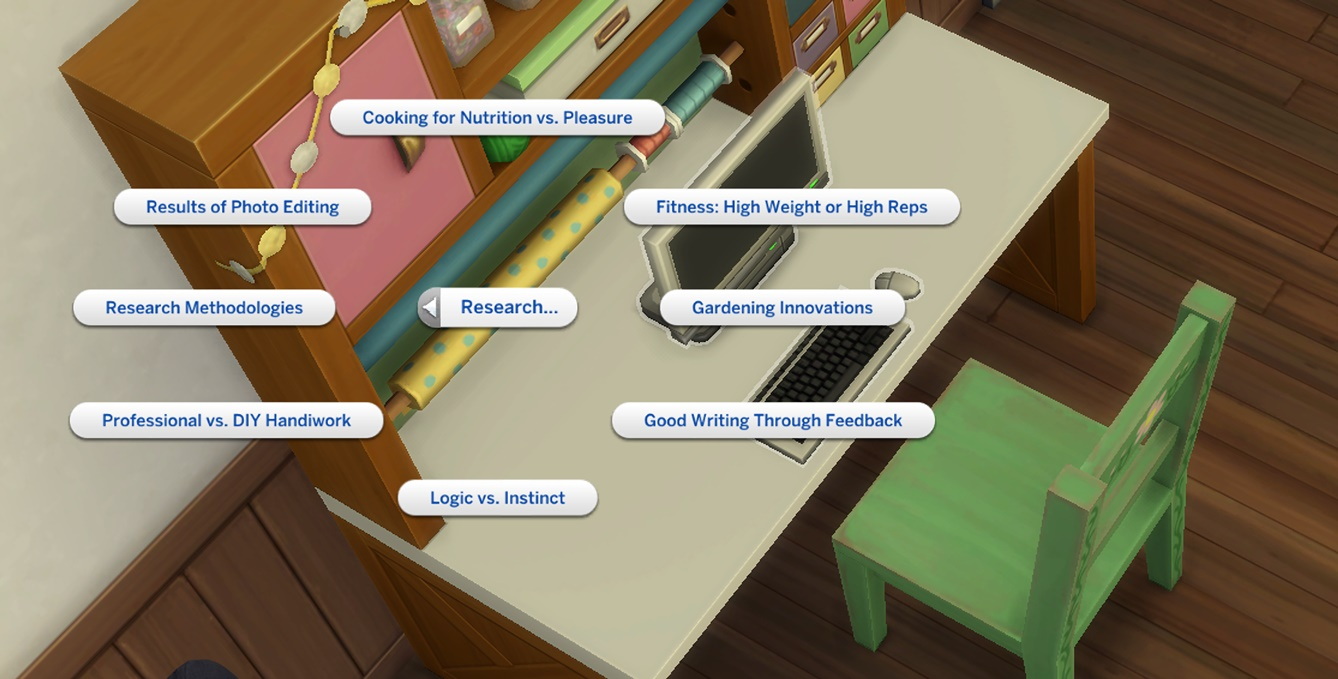 how to conduct research in sims 4