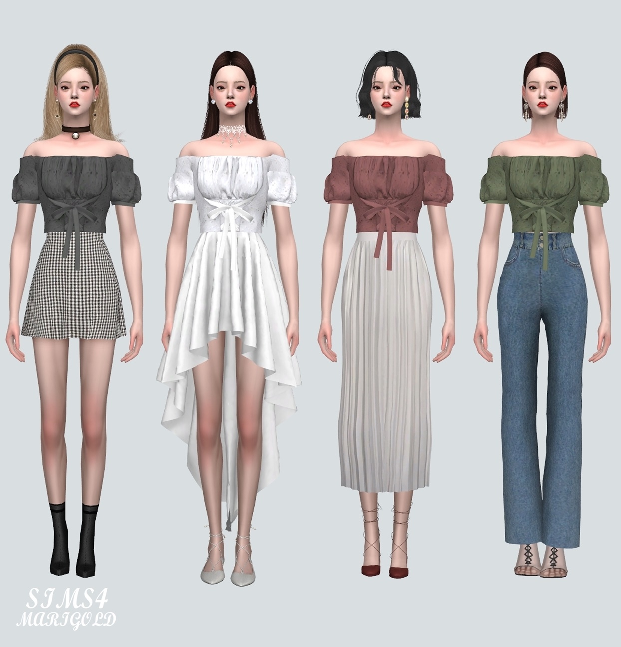 Ribbon Blouse BT 2 at Marigold » Sims 4 Updates