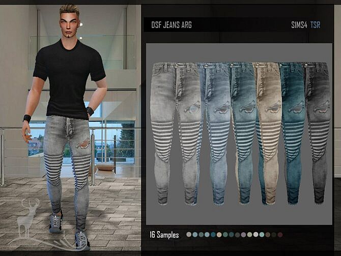Sims 4 Ripped biker jeans ARG at TSR