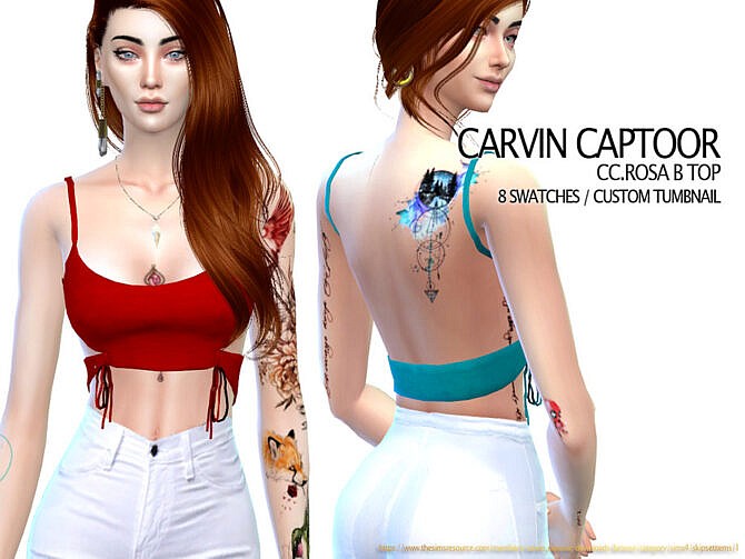 Sims 4 Rosa B Top by carvin captoor at TSR