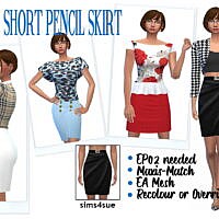 Short Pencil Sims 4 Skirt Ep02