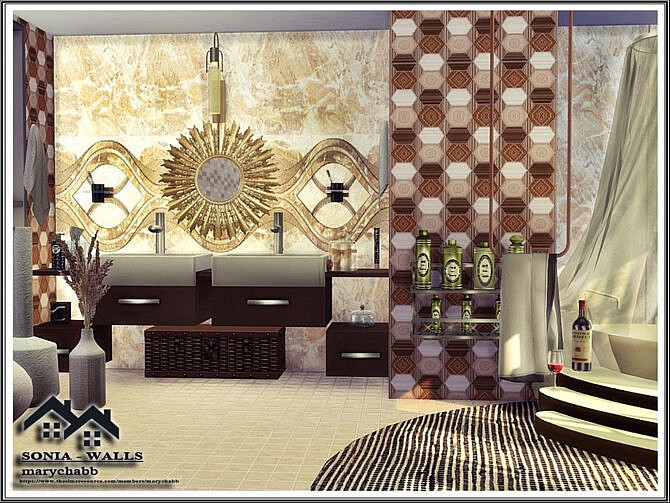 Sims 4 SONIA WALLS by marychabb at TSR