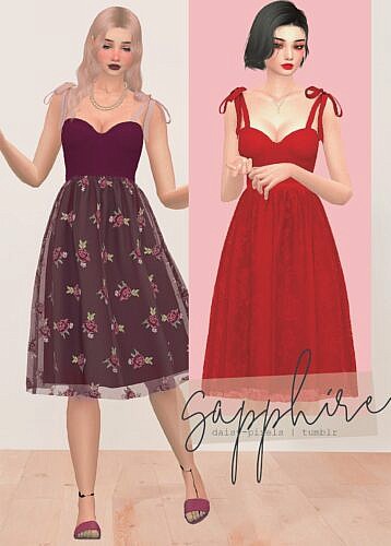 Sapphire Sims 4 Dress