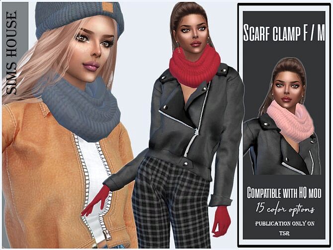 Sims 4 Scarf clamp F / M by Sims House at TSR
