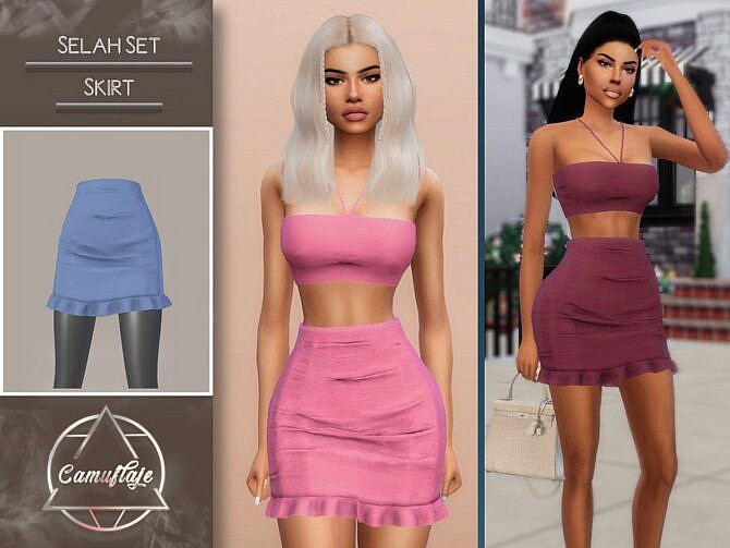 Sims 4 Selah Skirt by Camuflaje at TSR