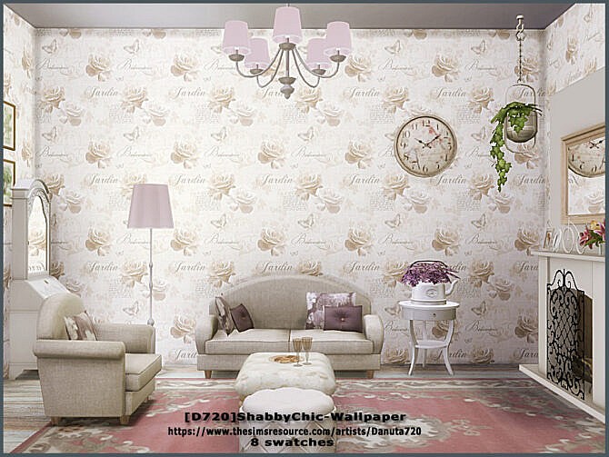 Sims 4 ShabbyChic Wallpaper by Danuta720 at TSR