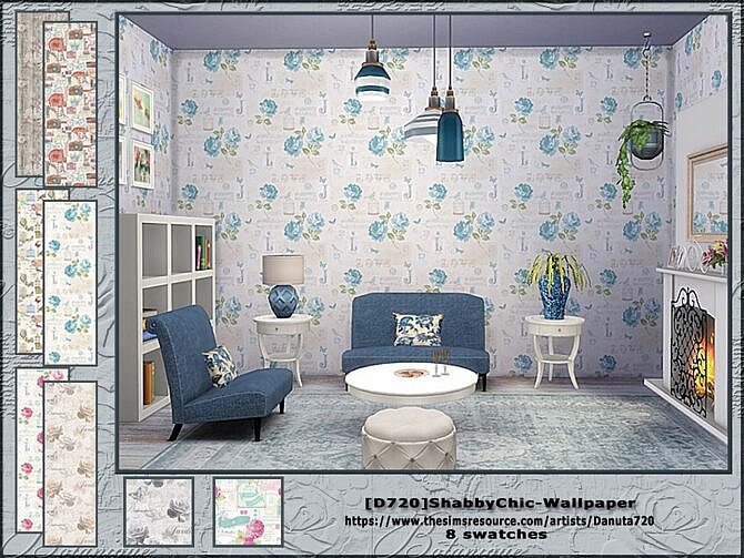 Sims 4 ShabbyChic Wallpaper by Danuta720 at TSR