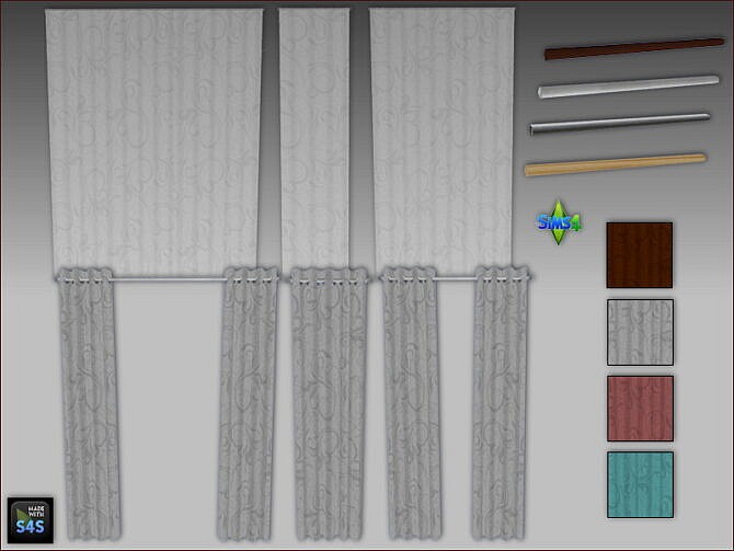 Sims 4 Sheer curtains and over curtains for medium walls at Arte Della Vita