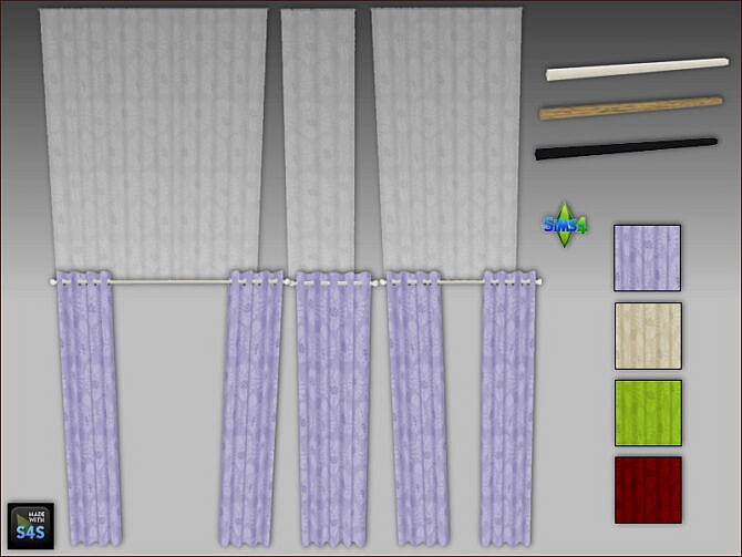 Sims 4 Sheer curtains and over curtains for medium walls at Arte Della Vita