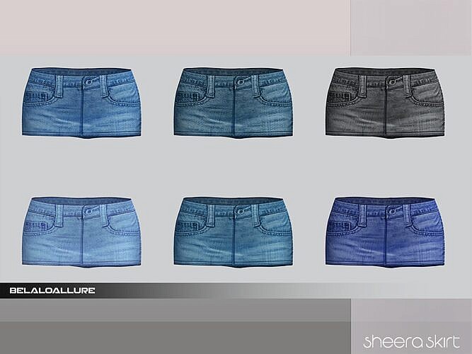 Sheera Sims 4 Denim Skirt