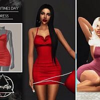 Short Sims 4 Dress Red