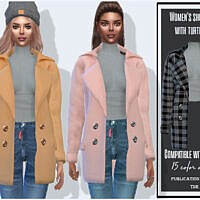 Short Sims 4 Coat With Turtleneck