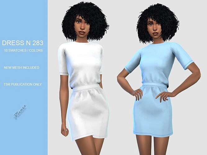 Short Sleeve Sims 4 Dress 283