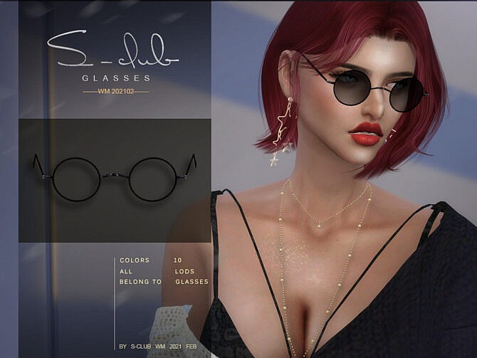 Sims 4 Glasses 202102 by S Club WM at TSR