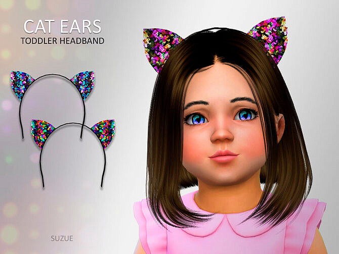 Sims 4 Cat Ears Toddler Headband by Suzue at TSR