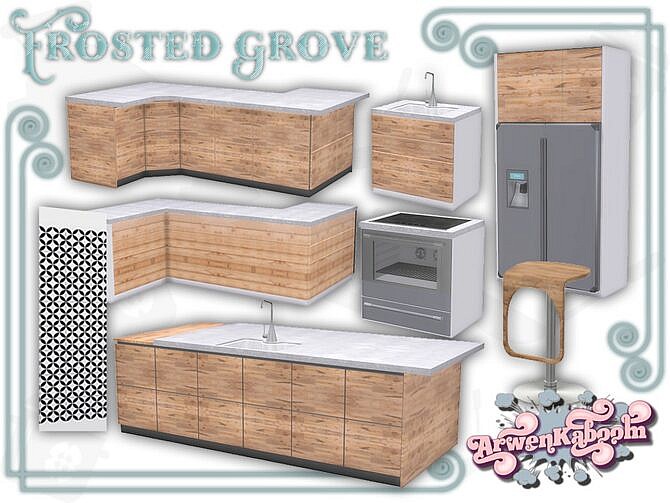 Sims 4 Kitchen Frosted Grove I by ArwenKaboom at TSR