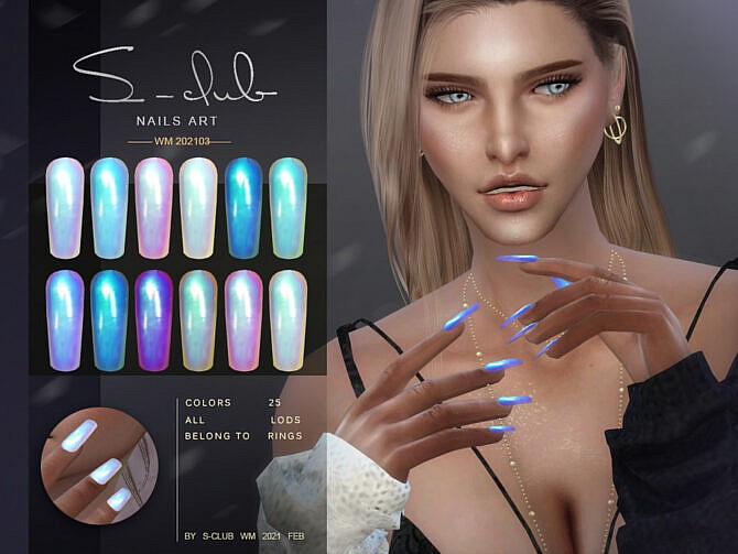 Sims 4 Nails Art 202103 by S Club WM at TSR