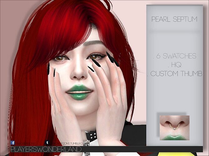 Sims 4 Pearl Septum by PlayersWonderland at TSR
