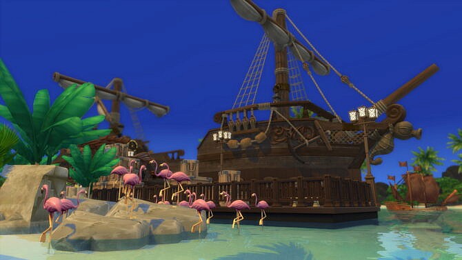 Sims 4 Pirateship port with tavern 50x50 by bradybrad7 at Mod The Sims 4