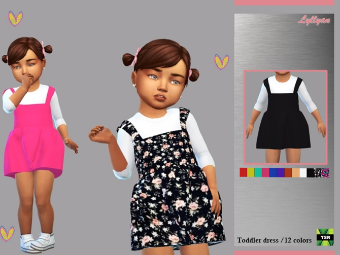 Sims 4 Toddler dress Lorena by LYLLYAN at TSR