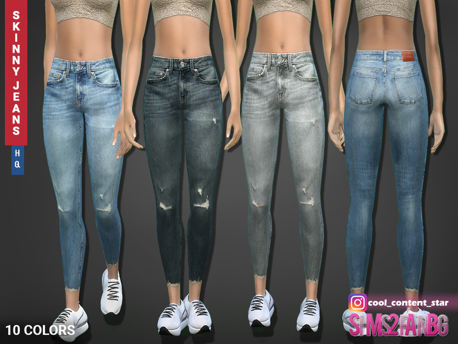 Skinny Jeans 7/8 Length 413 by sims2fanbg at TSR » Sims 4 Updates