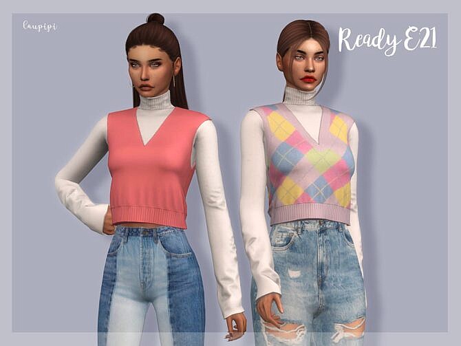 Sims 4 Sleeveless Sweater TP393 by laupipi at TSR
