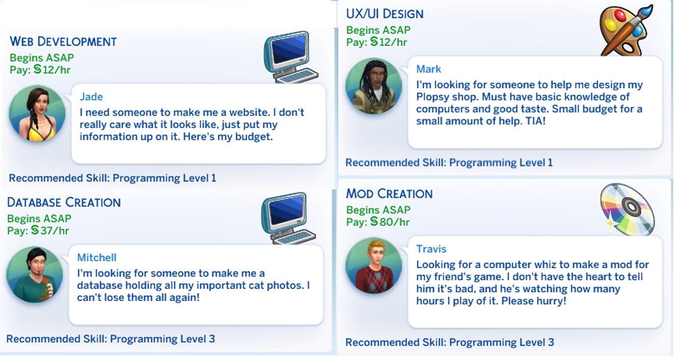 SIMS 4 odd job.