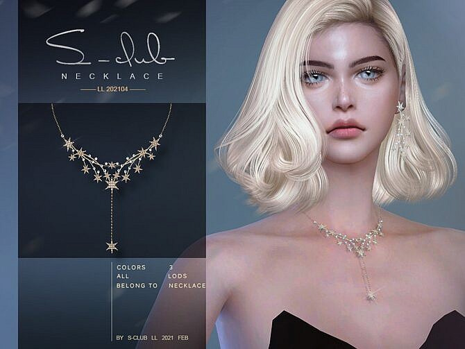 Sims 4 Stars necklace 202104 by S Club LL at TSR