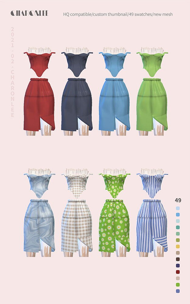Sims 4 Stitching Net Yarn Suit Dress at Charonlee