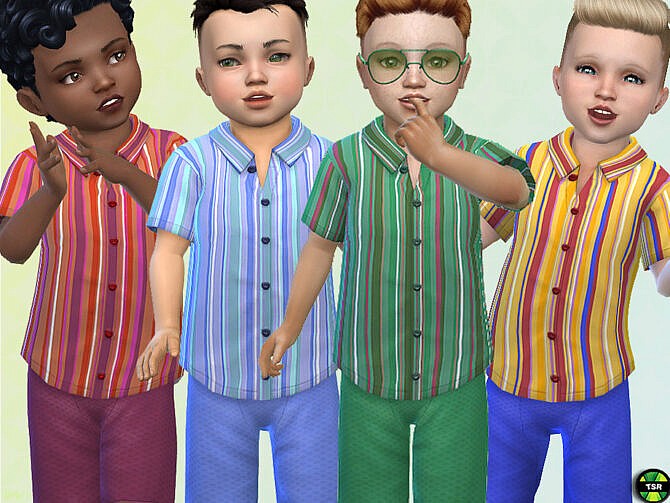 Sims 4 Striped Shirt for toddlers by Pelineldis at TSR