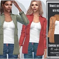 Suede Sims 4 Shirt With Pockets