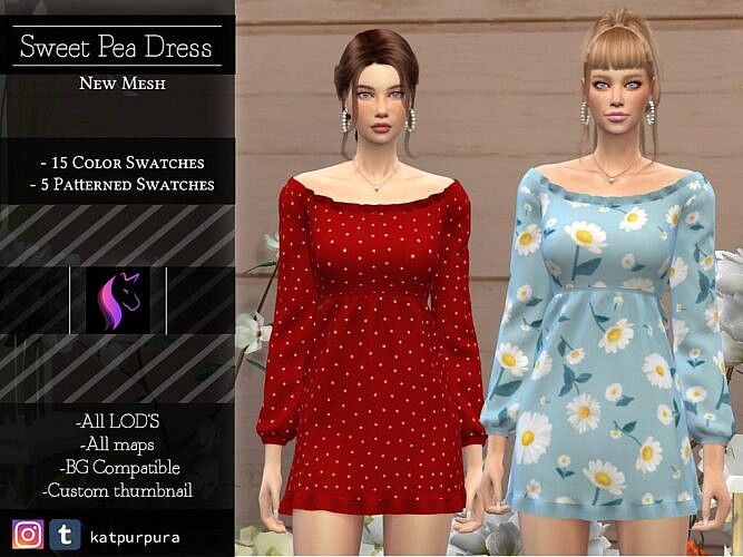 Sweet Pea Sims 4 Dress