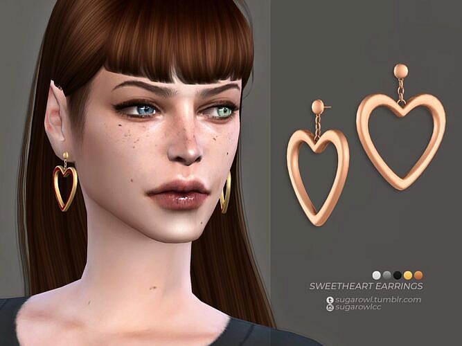 Sweetheart Sims 4 Earrings Sugar Owl