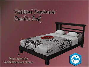 Tatami Japanese Sims 4 Double Bed