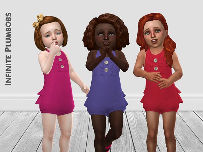 Sims 4 Toddler Autumnal Romper by InfinitePlumbobs at TSR