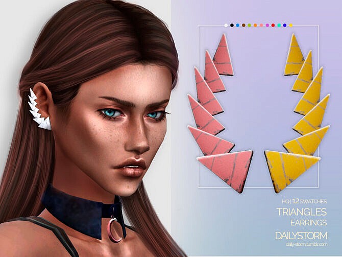 Sims 4 Triangles Earrings by DailyStorm at TSR