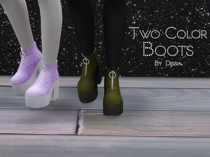 Sims 4 Two Color Boots by Dissia at TSR