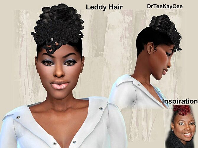 Sims 4 Leddy Updo Hair by drteekaycee at TSR