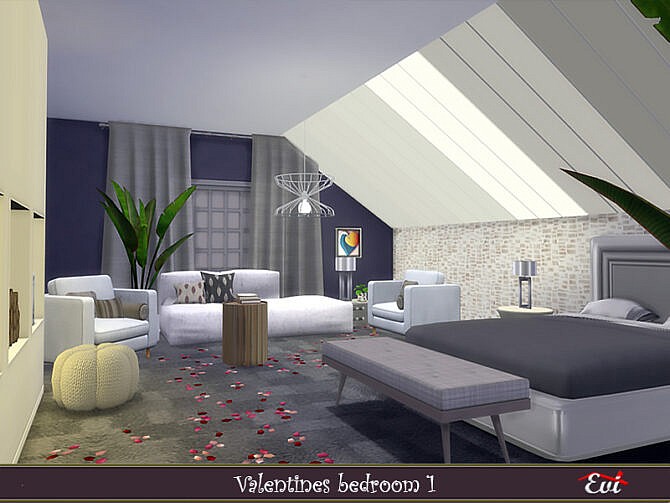 Sims 4 Valentine Bedroom 1 by evi at TSR