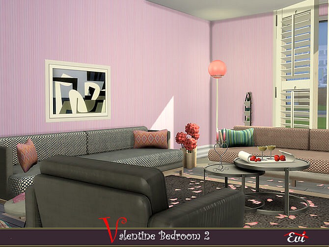 Sims 4 Valentine Bedroom 2 by evi at TSR