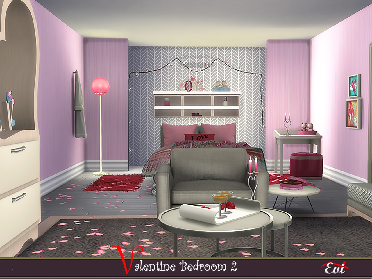 Valentine Bedroom 2 by evi at TSR » Sims 4 Updates