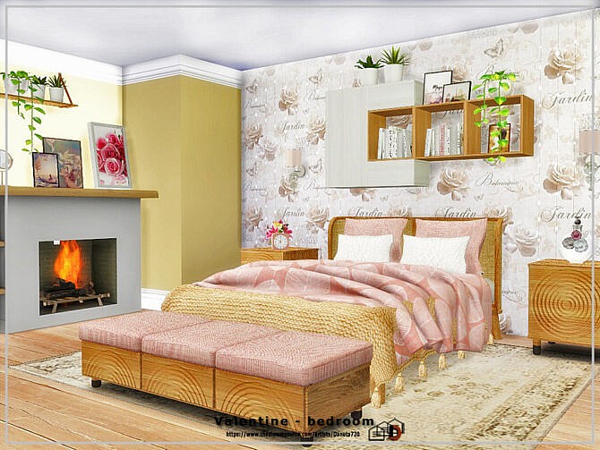 Sims 4 Valentine bedroom by Danuta720 at TSR