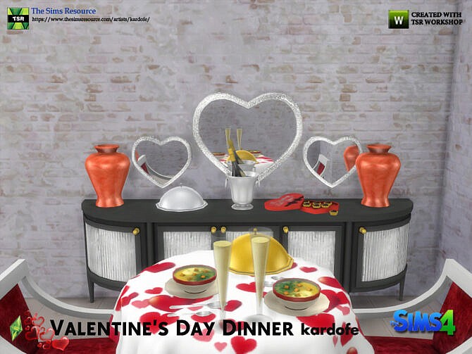 Sims 4 Valentines Day Dinner Set by kardofe at TSR